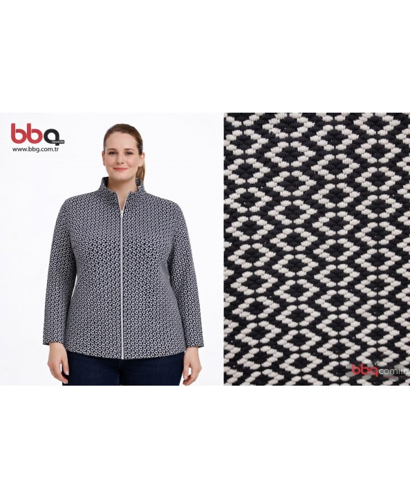 BAYAN BÜYÜK BEDEN GENİŞ KALIP FERMUARLI CEKET