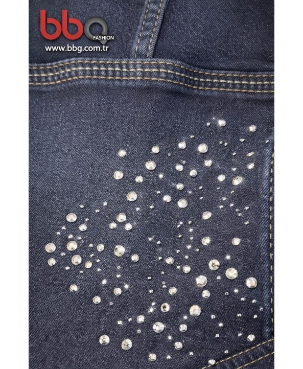 BAYAN BÜYÜK BEDEN TAŞLI UZUN KOT CEKET