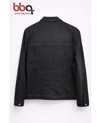 BAYAN BÜYÜK BEDEN GENİŞ KALIP TAŞ DETAYLI  KOT CEKET-S