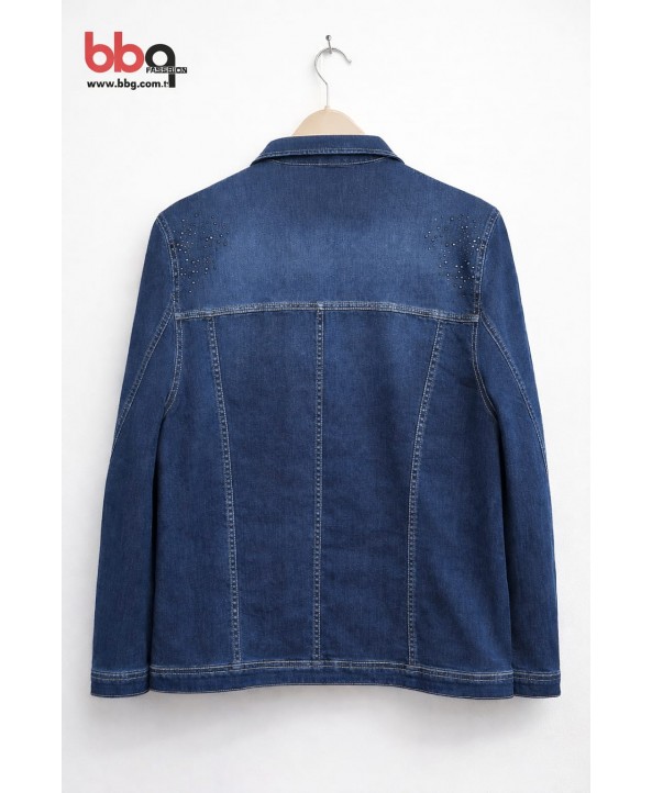 BAYAN BÜYÜK BEDEN TAŞLI KOT CEKET BAYAN BÜYÜK BEDEN TAŞLI KOT CEKET