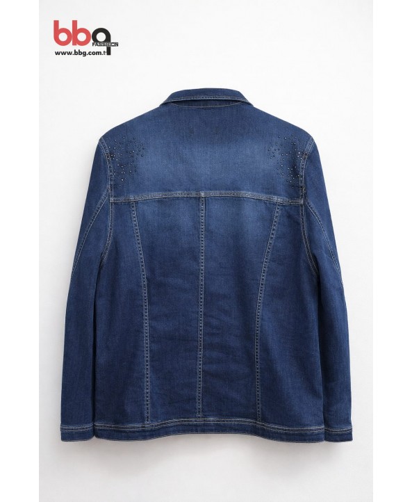 BAYAN BÜYÜK BEDEN TAŞLI KOT CEKET BAYAN BÜYÜK BEDEN TAŞLI KOT CEKET