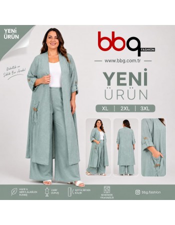  BAYAN BÜYÜK BEDEN GENİŞ KALIP CEP DETAYLI KAP-Y