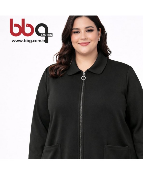 BAYAN FERMUARLI SİYAH CEKET