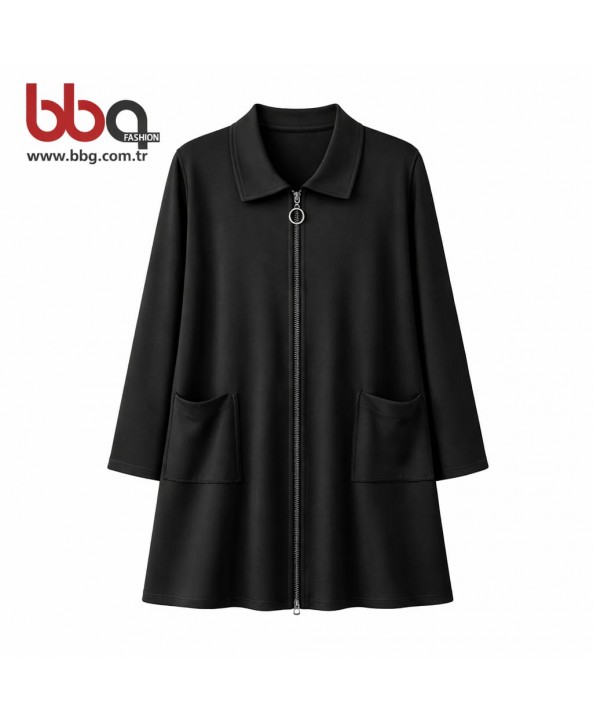 BAYAN FERMUARLI SİYAH CEKET