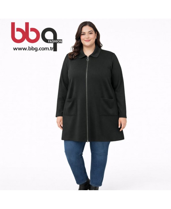 BAYAN FERMUARLI SİYAH CEKET