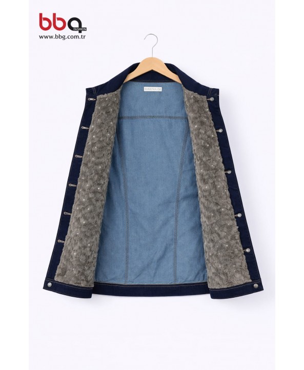 BAYAN BÜYÜK BEDEN İÇ KISMI PELUŞ  KOT YELEK