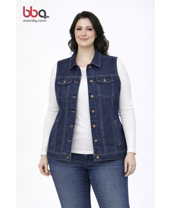 BAYAN BÜYÜK BEDEN İÇ KISMI PELUŞ  KOT YELEK