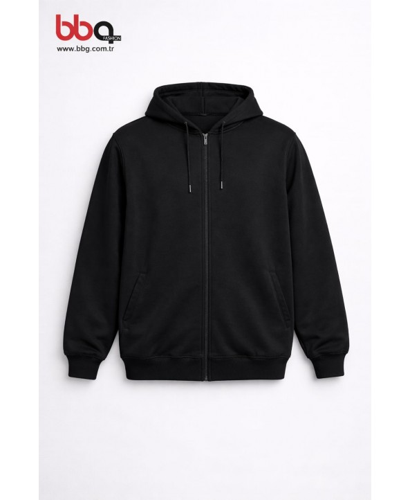 BAYAN BÜYÜK BEDEN GENİŞ KALIP KAPÜŞONLU CEKET-S