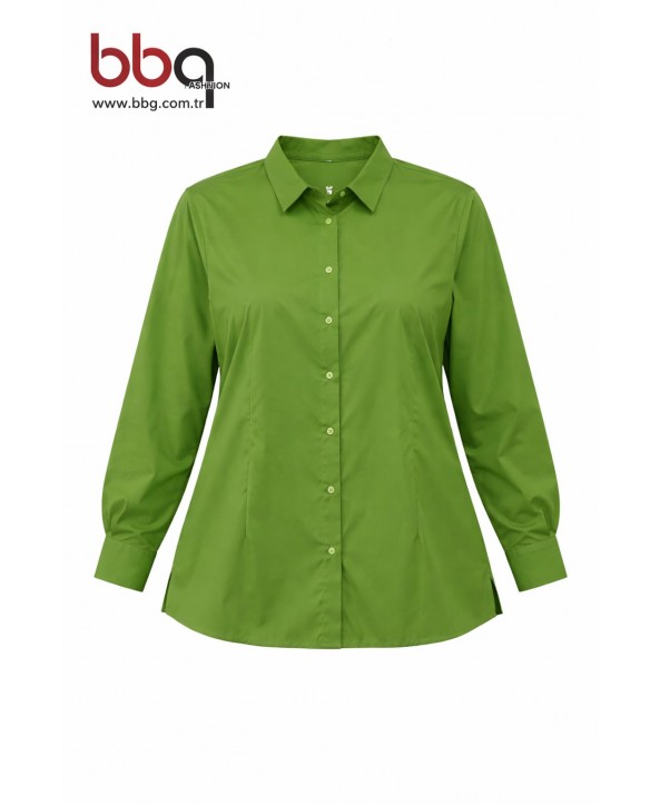 BAYAN BÜYÜK BEDEN YEŞİL GÖMLEK