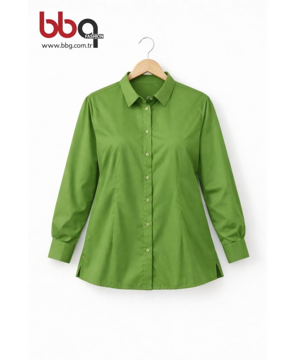 BAYAN BÜYÜK BEDEN YEŞİL GÖMLEK