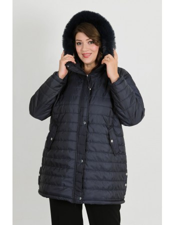 BAYAN BÜYÜK BEDEN GENİŞ KALIP KAPÜŞONLU İÇİ PELUŞ KIVIRCIK ŞİŞME MONT-L