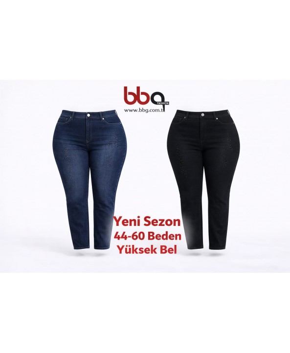 BAYAN BÜYÜK BEDEN TAŞLI KOT PANTOLON-S