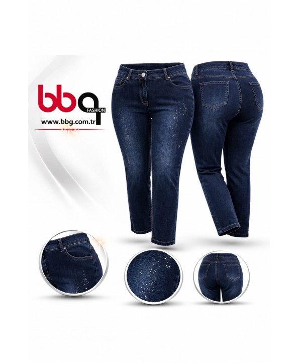 BAYAN BÜYÜK BEDEN TAŞLI KOT PANTOLON