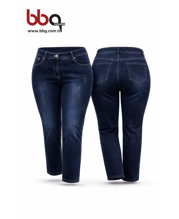 BAYAN BÜYÜK BEDEN TAŞLI KOT PANTOLON