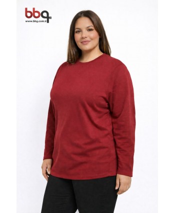  BAYAN  BÜYÜK BEDEN YUVARLAK YAKA SWEATSHIRT