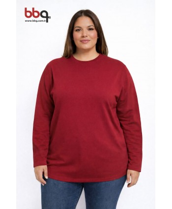  BAYAN  BÜYÜK BEDEN YUVARLAK YAKA SWEATSHIRT