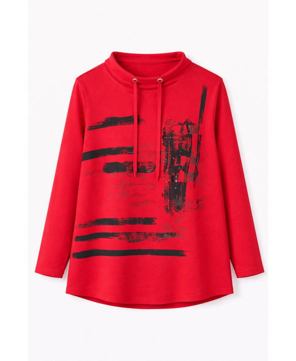  BAYAN BÜYÜK BEDEN GENİŞ KALIP BASKILI SWEATSHIRT-K