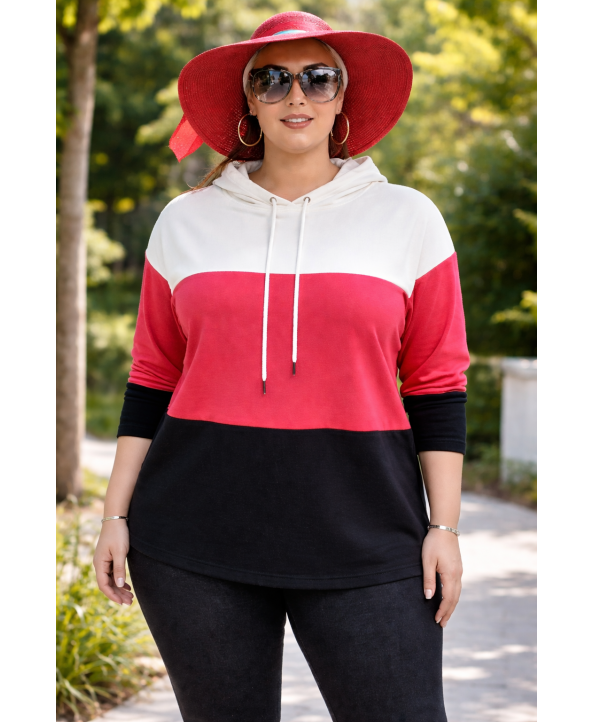 BAYAN BÜYÜK BEDEN GENİŞ KALIP SWEATSHIRT