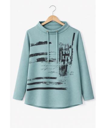 BAYAN BÜYÜK BEDEN GENİŞ KALIP BASKILI SWEATSHIRT
