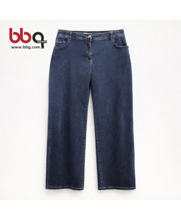 BAYAN BÜYÜK BEDEN GENİŞ KALIP GENİŞ PAÇA PANTOLON-L