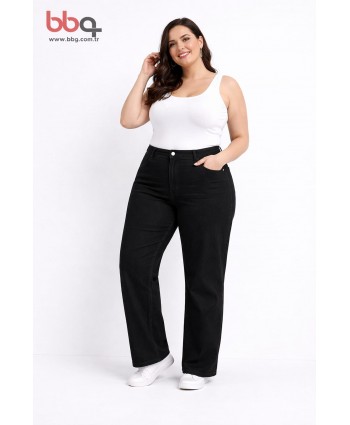 BAYAN  BÜYÜK BEDEN GENİŞ KALIP GENİŞ PAÇA PANTOLON-S
