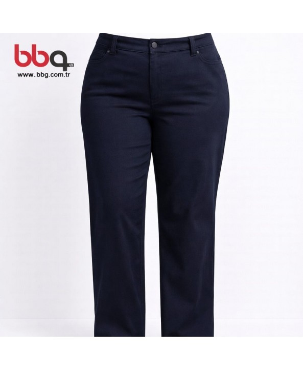BAYAN BÜYÜK BEDEN LACİVERT STRETCH PANTOLON