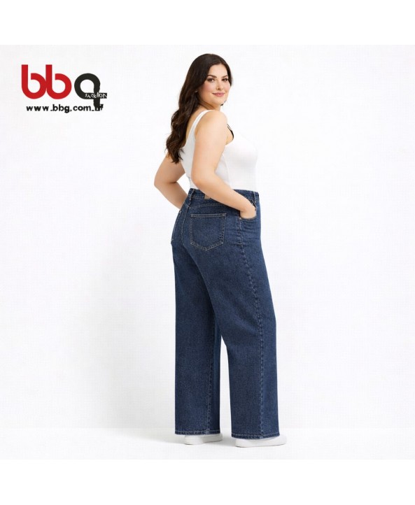 BAYAN BÜYÜK BEDEN GENİŞ KALIP GENİŞ PAÇA PANTOLON-L