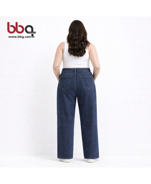 BAYAN BÜYÜK BEDEN GENİŞ KALIP GENİŞ PAÇA PANTOLON-L