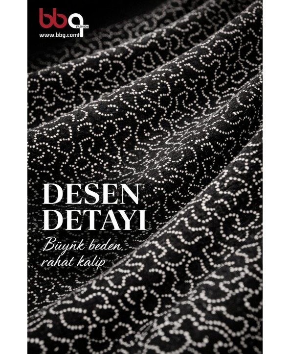 BAYAN BÜYÜK BEDEN GENİŞ KALIP DESENLİ TEK ALT-2