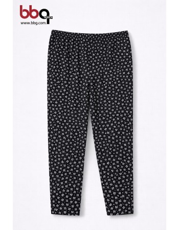 BAYAN BÜYÜK BEDEN GENİŞ KALIP DESENLİ TEK ALT-1