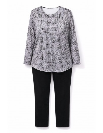 BAYAN BÜYÜK BEDEN GENİŞ KALIP YUVARLAK YAKA BLUZ