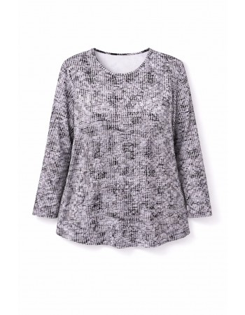 BAYAN BÜYÜK BEDEN GENİŞ KALIP YUVARLAK YAKA BLUZ