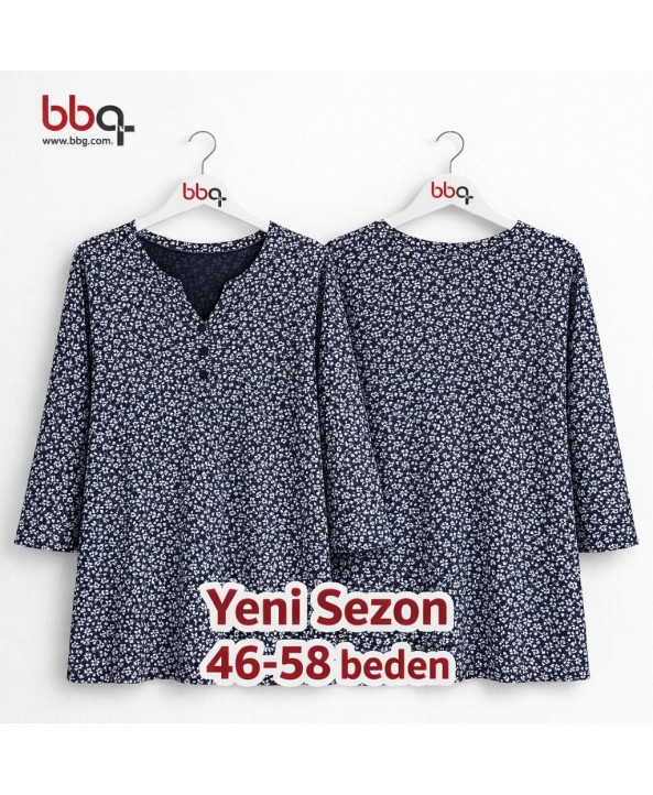 BAYAN BÜYÜK BEDEN GENİŞ KALIP V YAKA DİRSEK KOL BLUZ BAYAN BÜYÜK BEDEN GENİŞ KALIP V YAKA DİRSEK KOL BLUZ