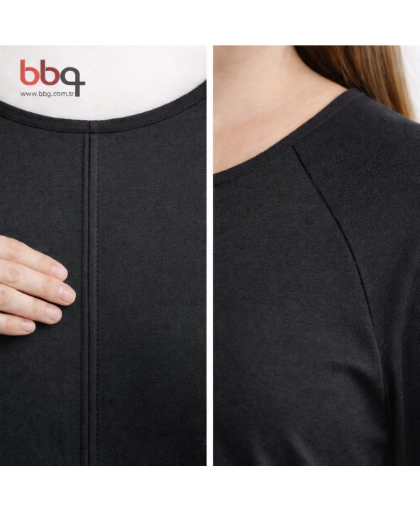 BAYAN BÜYÜK BEDEN GENİŞ KALIP DİRSEK KOL BLUZ-S