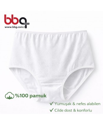 BAYAN BÜYÜK BEDEN GENİŞ KALIP YÜKSEK BEL PAMUKLU KÜLOT-CB