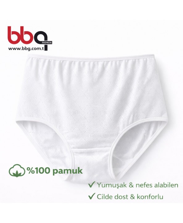 BAYAN BÜYÜK BEDEN GENİŞ KALIP YÜKSEK BEL PAMUKLU KÜLOT-CB