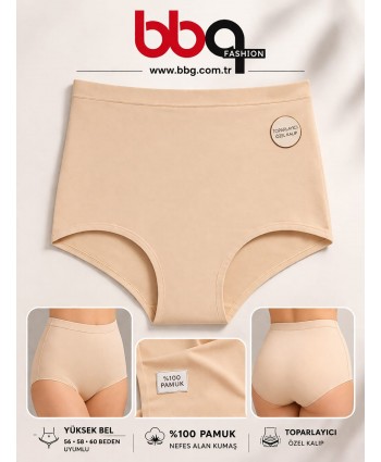 BAYAN BÜYÜK BEDEN GENİŞ KALIP %100 PAMUK TOPARLAYICI KÜLOT-K