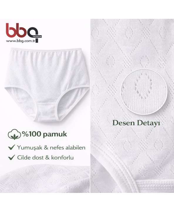 BAYAN BÜYÜK BEDEN GENİŞ KALIP YÜKSEK BEL PAMUKLU KÜLOT-CB