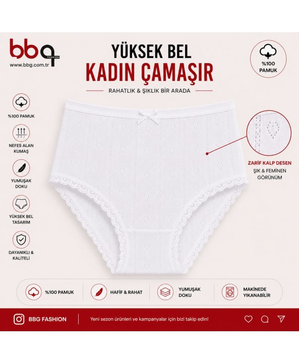 BAYAN BÜYÜK BEDEN GENİŞ KALIP YÜKSEK BEL PAMUKLU KÜLOT-BD