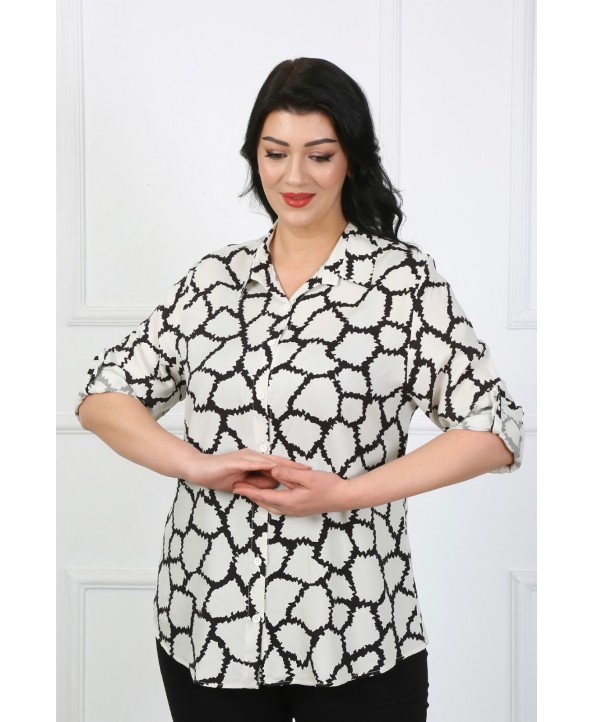 BAYAN BÜYÜK BEDEN PAMUK VİSCON GÖMLEK