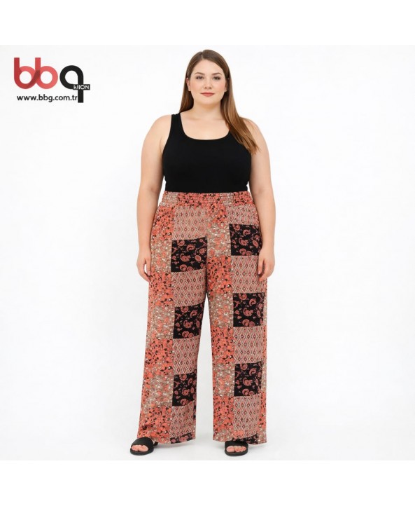 BAYAN PENYE PANTOLON KIRMIZI DESENLİ