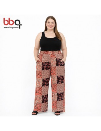 BAYAN PENYE PANTOLON KIRMIZI DESENLİ