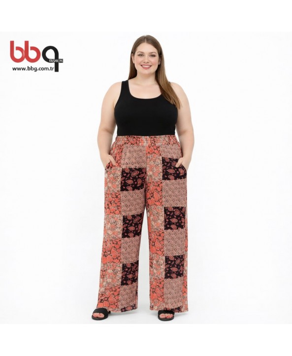 BAYAN PENYE PANTOLON KIRMIZI DESENLİ