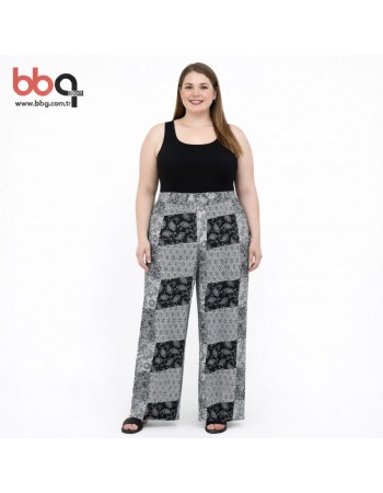 BAYAN PENYE PANTOLON SİYAH DESENLİ