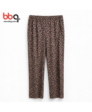 BAYAN BÜYÜK BEDEN GENİŞ KALIP LEOPAR DESENLİ TEK ALT