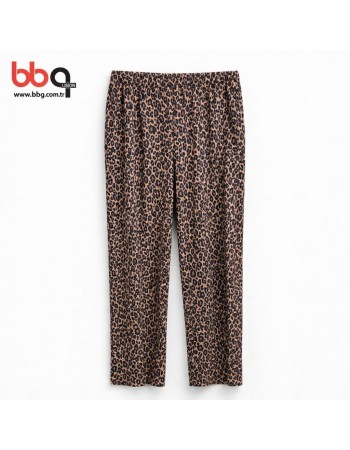 BAYAN BÜYÜK BEDEN GENİŞ KALIP LEOPAR DESENLİ TEK ALT