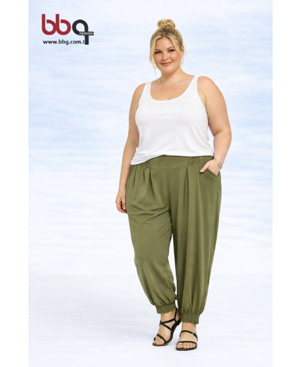BAYAN BÜYÜK BEDEN GENİŞ KALIP TEK ALT ŞALVAR