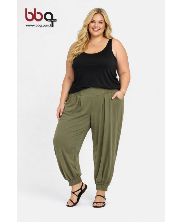BAYAN BÜYÜK BEDEN GENİŞ KALIP TEK ALT ŞALVAR