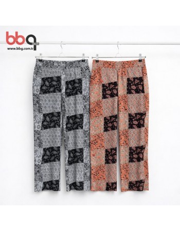 BAYAN PENYE PANTOLON SİYAH DESENLİ