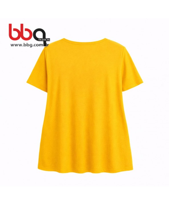 BAYAN BÜYÜK BEDEN GENİŞ KALIP YUVARLAK YAKA T-SHIRT-S